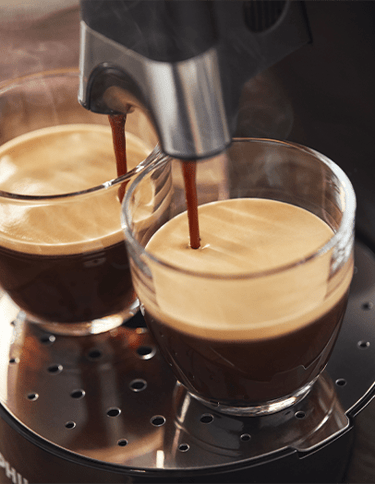 senseo machines select coffee being made